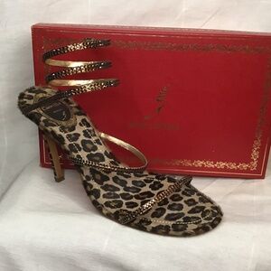 Rene Caovilla Italy - Size 10. Rhinestone Stilettos, Strappy Sandals